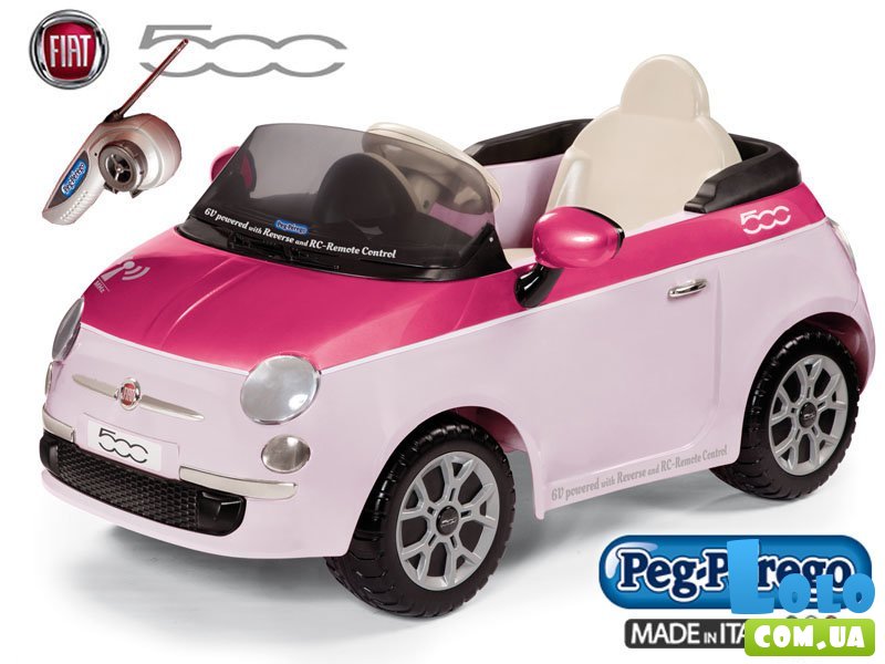 Электромобиль Peg Perego FIAT 500 IGED1164 (розовый), с пультом управления