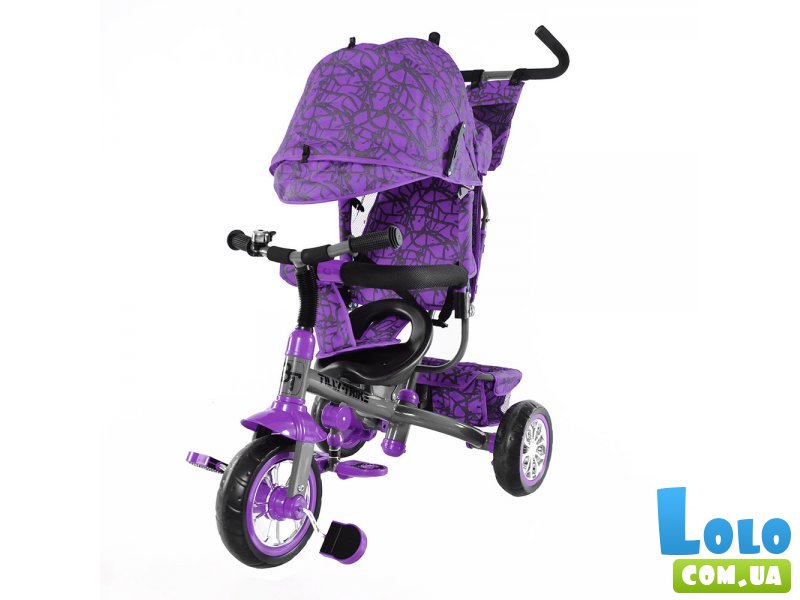 Велосипед трехколесный Baby Tilly Trike T-341 Purple-2 (фиолетовый), с рисунком