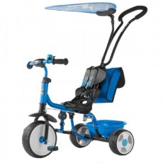 Велосипед трехколесный Milly Mally Boby Deluxe Blue (синий), с подножкой