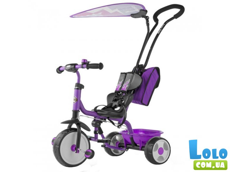 Велосипед трехколесный Milly Mally Boby Deluxe Violet (фиолетовый), с подножкой
