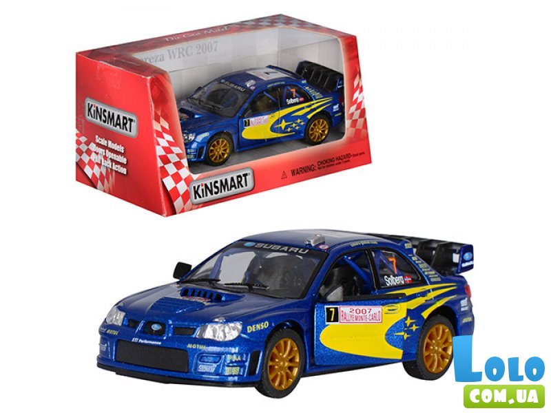 Машинка Kinsmart Subaru Impreza WRC KT5328W (синяя), в масштабе 1:38