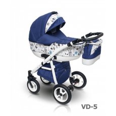 Универсальная коляска 2 в 1 Camarelo Vision Design VD-5 (синяя с белым)