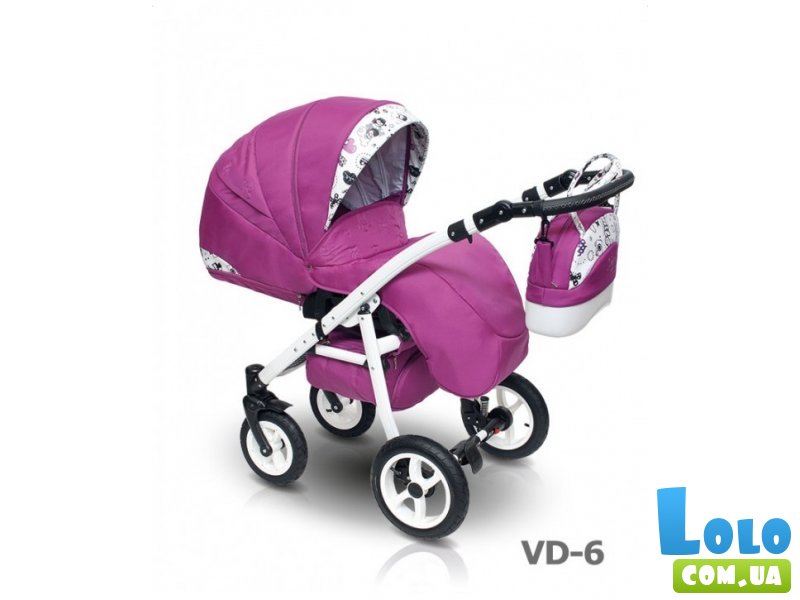 Универсальная коляска 2 в 1 Camarelo Vision Design VD-6 (фиолетовая с белым)