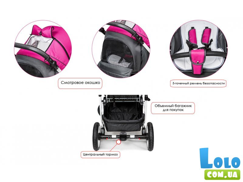 Прогулочная коляска Camarelo EOS E-08 (розовая с черным)