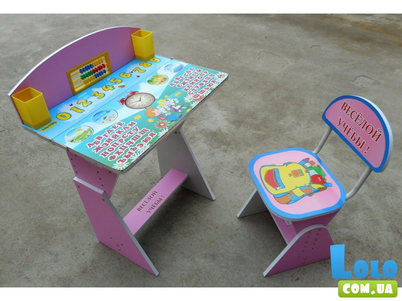 Парта+стул Baby Tilly "Веселой учебы" E2017 Pink (розовая)