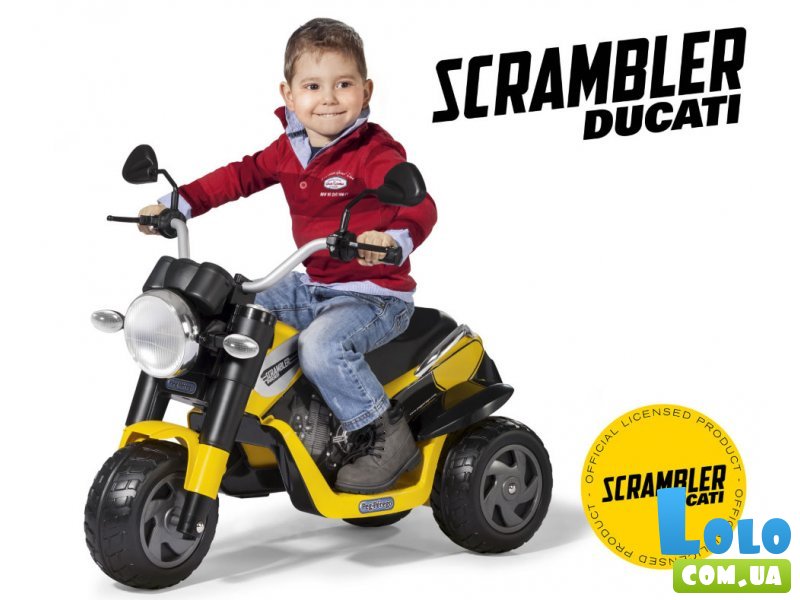 Электромобиль Peg-Perego Ducati Scrambler (желтый с черным)