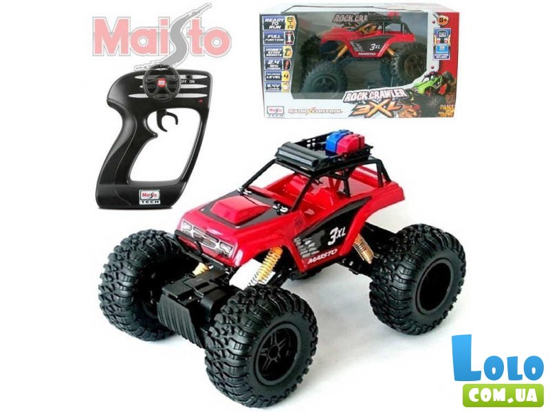 Машинка на радиоуправлении Maisto Rock Crawler 3XL (красная)