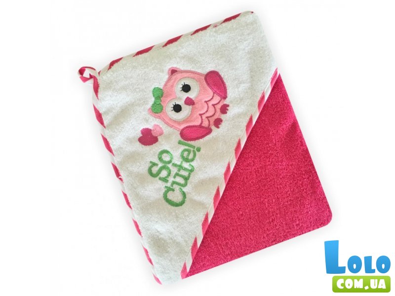 Полотенце с капюшоном Baby Mix "Сова" (Z-CY-27/Pink)
