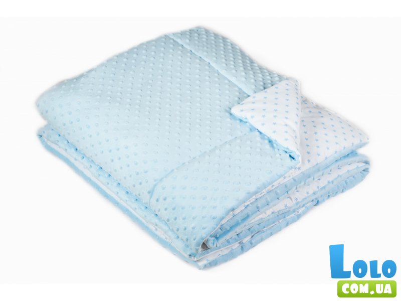 Одеяло и подушка в кроватку Twins Minky Blue (синее)