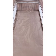 Кроватка-манеж Caretero Deluxe Brown (коричневая), с пеленальным столиком
