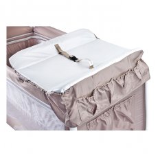 Кроватка-манеж Caretero Deluxe Grey (серая), с пеленальным столиком