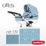 Универсальная коляска 3 в 1 Adbor Ottis Ott-09 (голубая с белым)