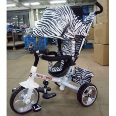 Велосипед трехколесный Baby Tilly Zoo-Trike T-342 White (белый с черным), с узором