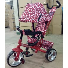 Велосипед трехколесный Baby Tilly Zoo-Trike T-342 Dark Red (красный с белым), с узором