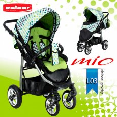 Прогулочная коляска Adbor Mio Special Edition L03 (зеленая), в горошек