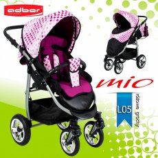 Прогулочная коляска Adbor Mio Special Edition L05 (розовая), в горошек