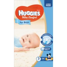 Подгузники Huggies Ultra Comfort 3 для мальчиков (5-9кг), 56 шт