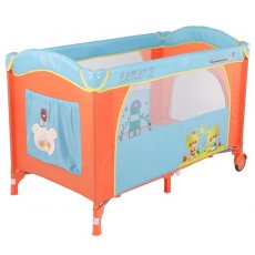 Кроватка-манеж Quatro Lulu 2 P610BH №4 (голубая с оранжевым), с пеленатором