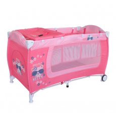 Кроватка-манеж Bertoni Danny 2 Layers Pink Kitty (розовая)