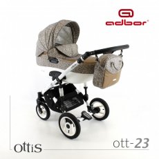 Универсальная коляска 2 в 1 Adbor Ottis Ott-23 (бежевая), с узором