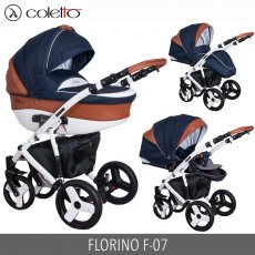 Универсальная коляска 2 в 1 Coletto Florino F07 (синяя с коричневым)