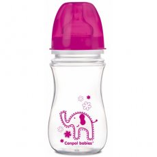 Бутылочка с широким горлышком антиколиковая Canpol Babies Easy Start "Цветные зверята" (35/206), 240 мл