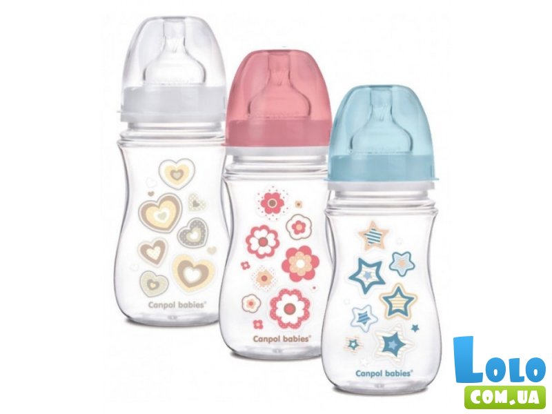 Бутылочка с широким горлышком антиколиковая Canpol Babies Easy Start Newborn Baby (35/217), 240 мл