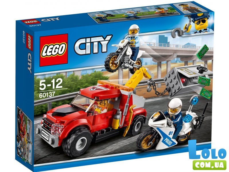 Конструктор Lego "Побег на буксировщике", серия "City" (60137), 144 эл.