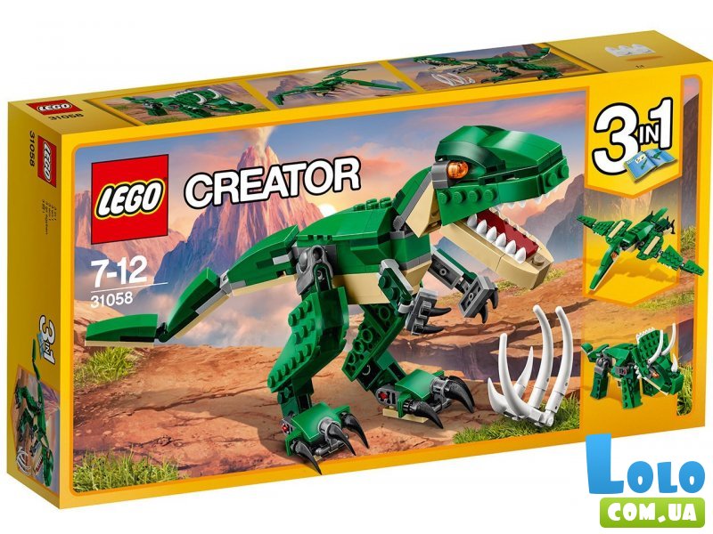 Конструктор Грозный динозавр 3 в 1, серии Creator, LEGO (31058), 174 дет.
