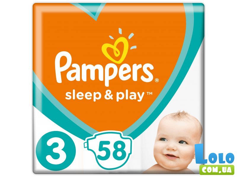 Подгузники Pampers Sleep & Play Размер 3 (Midi) 6-10 кг, 58 шт (4015400224211)