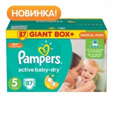 Подгузники Pampers Active Baby-Dry Размер 5 (Junior) 11-18 кг, 88 шт (4015400737353)