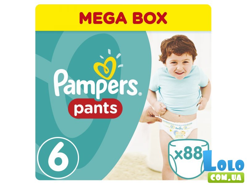 Подгузники-трусики Pampers Pants Размер 6 (Extra Large) 15+ кг, 88 шт (4015400697558)
