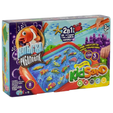 Набор для творчества 2 в 1 Клевая рыбалка и Кинетический песок, Danko Toys, 3 цвета