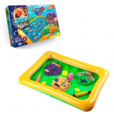 Набор для творчества 2 в 1 Клевая рыбалка и Кинетический песок KidSand, Danko Toys, 3 цвета