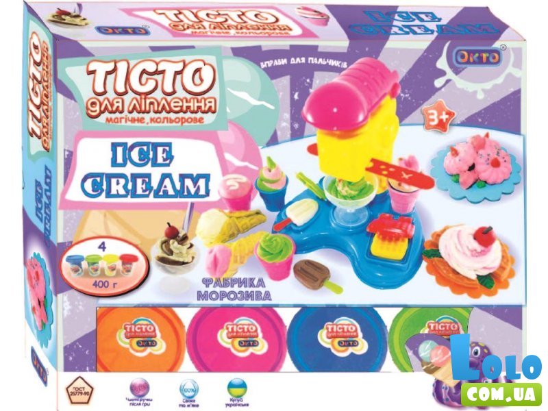Большой набор с тестом для лепки ОКТО "Фабрика мороженого" (11016)