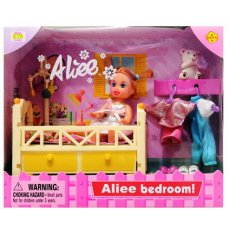 Кукла с кроваткой Aliee, Defa