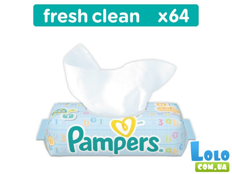 Детские влажные салфетки Pampers Baby Fresh Clean 64 шт (4015400622734)
