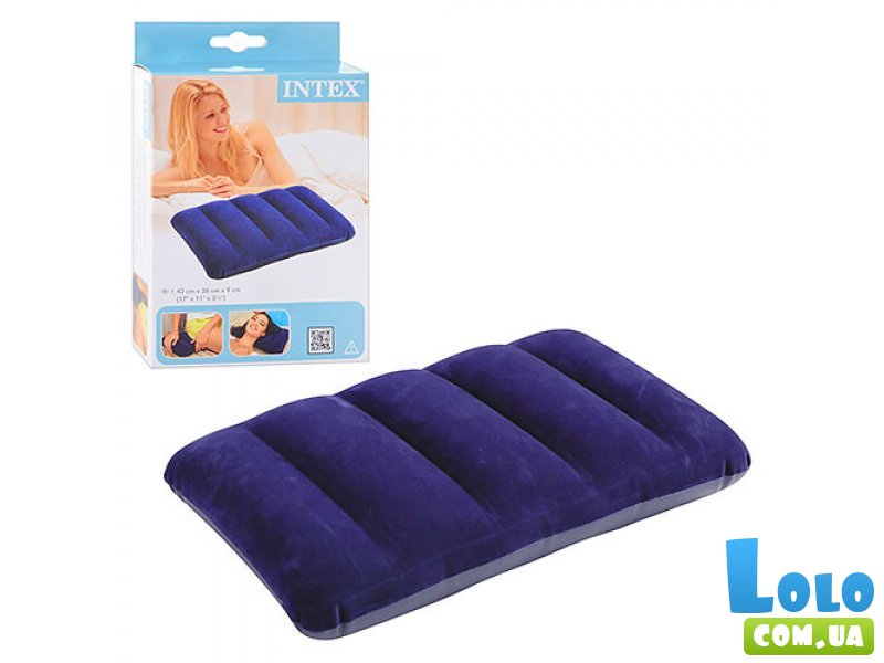 Подушка надувная, Intex (синяя)