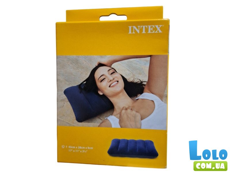 Подушка надувная, Intex (синяя)