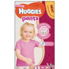 Подгузники-трусики Huggies Pants 5 для девочек (12-17кг), 34 шт