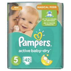 Подгузники Pampers Active Baby-Dry Размер 5 (Junior) 11-18 кг, 42 шт (4015400735779)