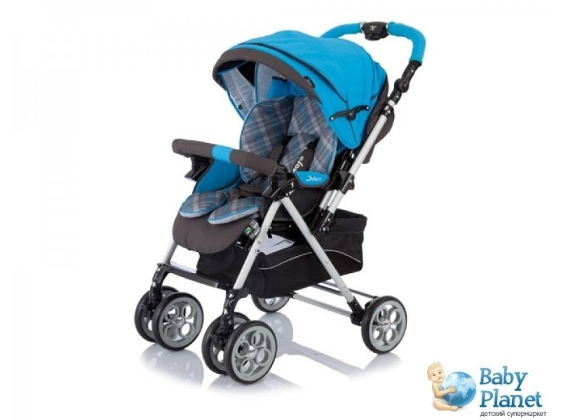 Прогулочная коляска Capella Play S802 (голубая), с перекидной ручкой