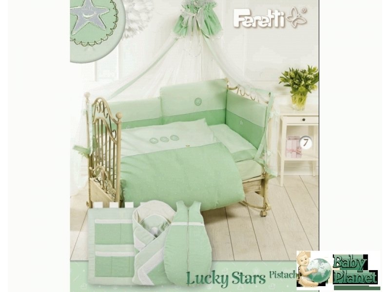 Постельный комплект Feretti Lucky Star ПКФ6 (зеленый), 6 эл.