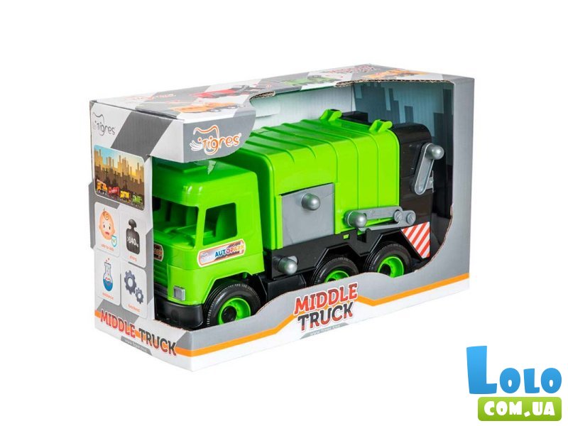 Мусоровоз Middle Truck 39484 (зеленый)