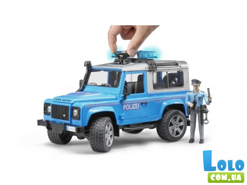 Джип Полиция Land Rover Defender с фигуркой, Bruder