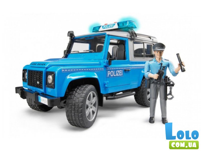 Джип Полиция Land Rover Defender с фигуркой, Bruder