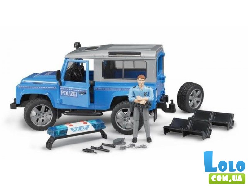 Джип Полиция Land Rover Defender с фигуркой, Bruder