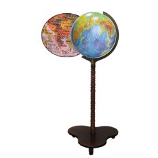 Глобус напольный лакированный с подсветкой "Физический/Политический" (с двойной картой), 32 см