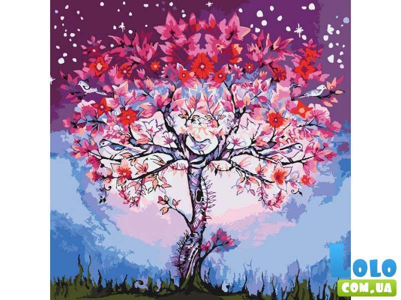 Картина по номерам Волшебное дерево, Идейка (40х40 см)