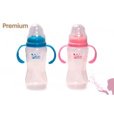 Бутылочка с ручками и силиконовой соской Lindo Premium А 15 (в ассортименте), 240 мл
